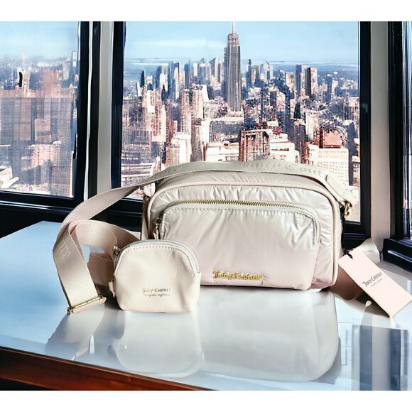 Juicy Couture Crossbody Timeless Puffer Bag Adjustable Shoulder Strap w/ Coin Pu - Picture 3 of 13